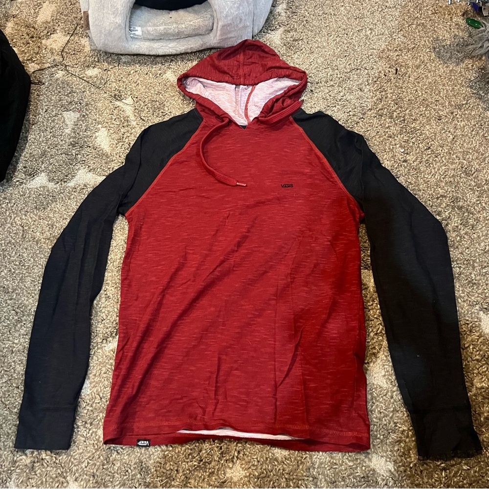 Vans Red and Black Raglan Hoodie